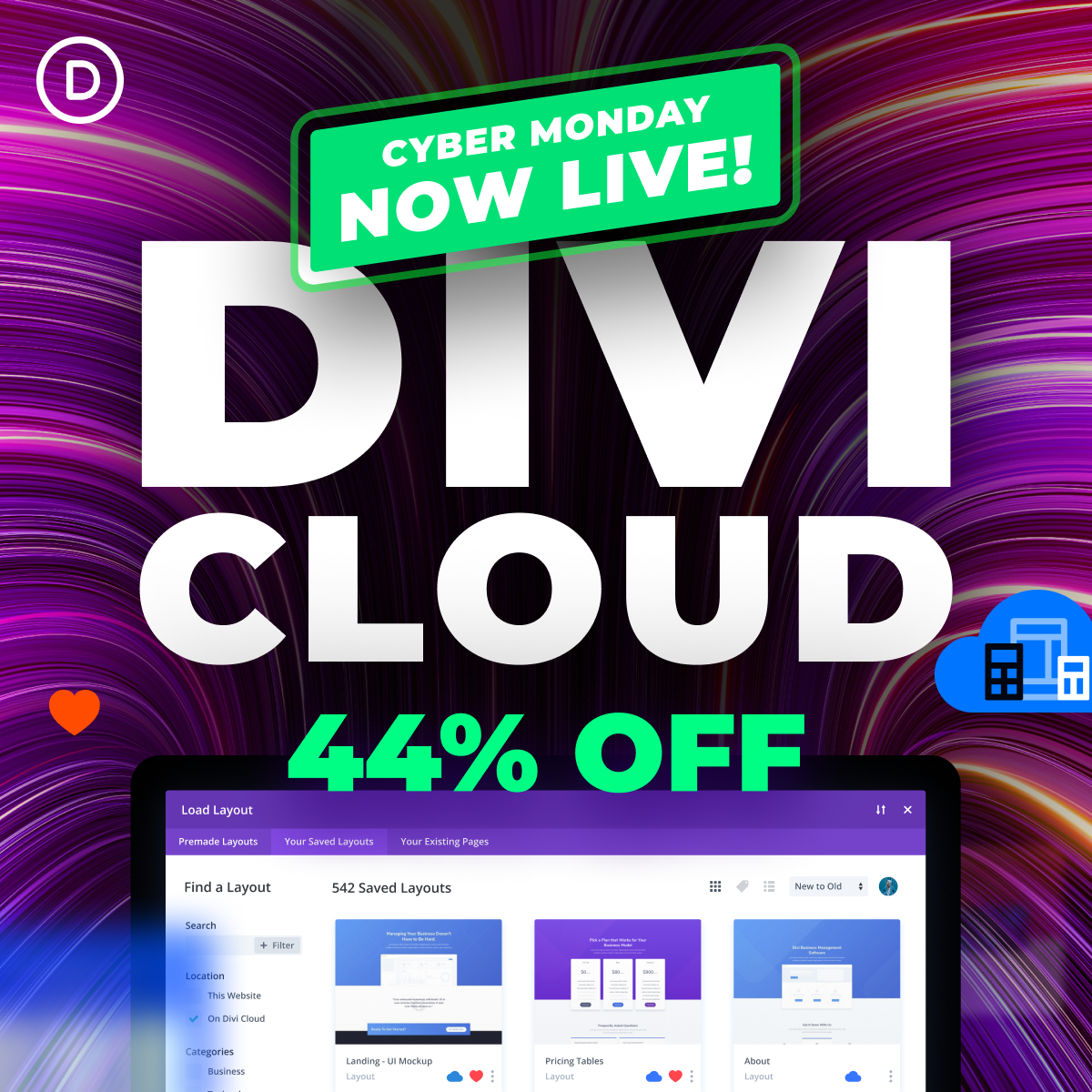 divi elegant themes cloud discount